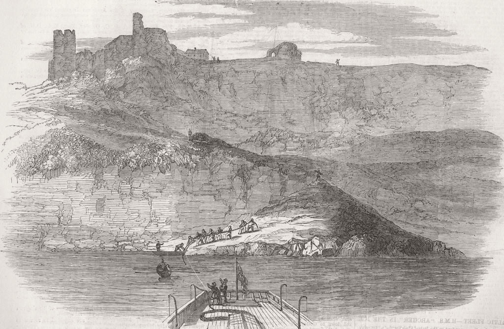 UKRAINE. Connecting telegraph Cable, Cape Kaliakra 1855 old antique print